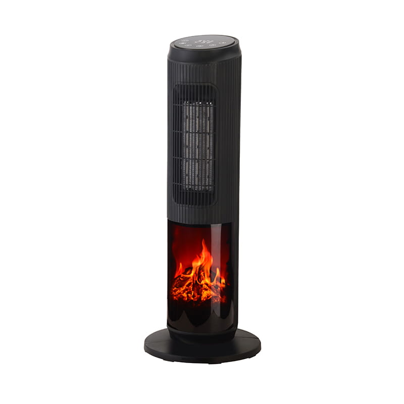 3D Flame Electric Ceramic Tower Heater med fjernkontroll