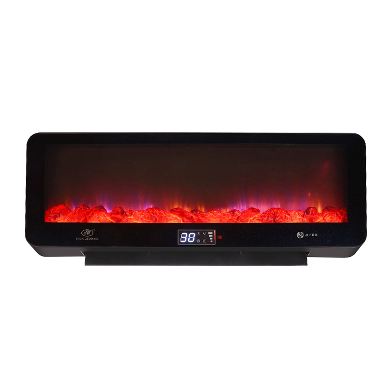 Rask varme 3300W svart viftevarmer med flammedisplay